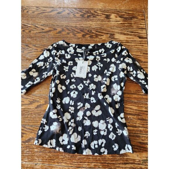 NWT Ted Baker Cemolo Floral Top in Black sz 1 (US 4) - Picture 2 of 6